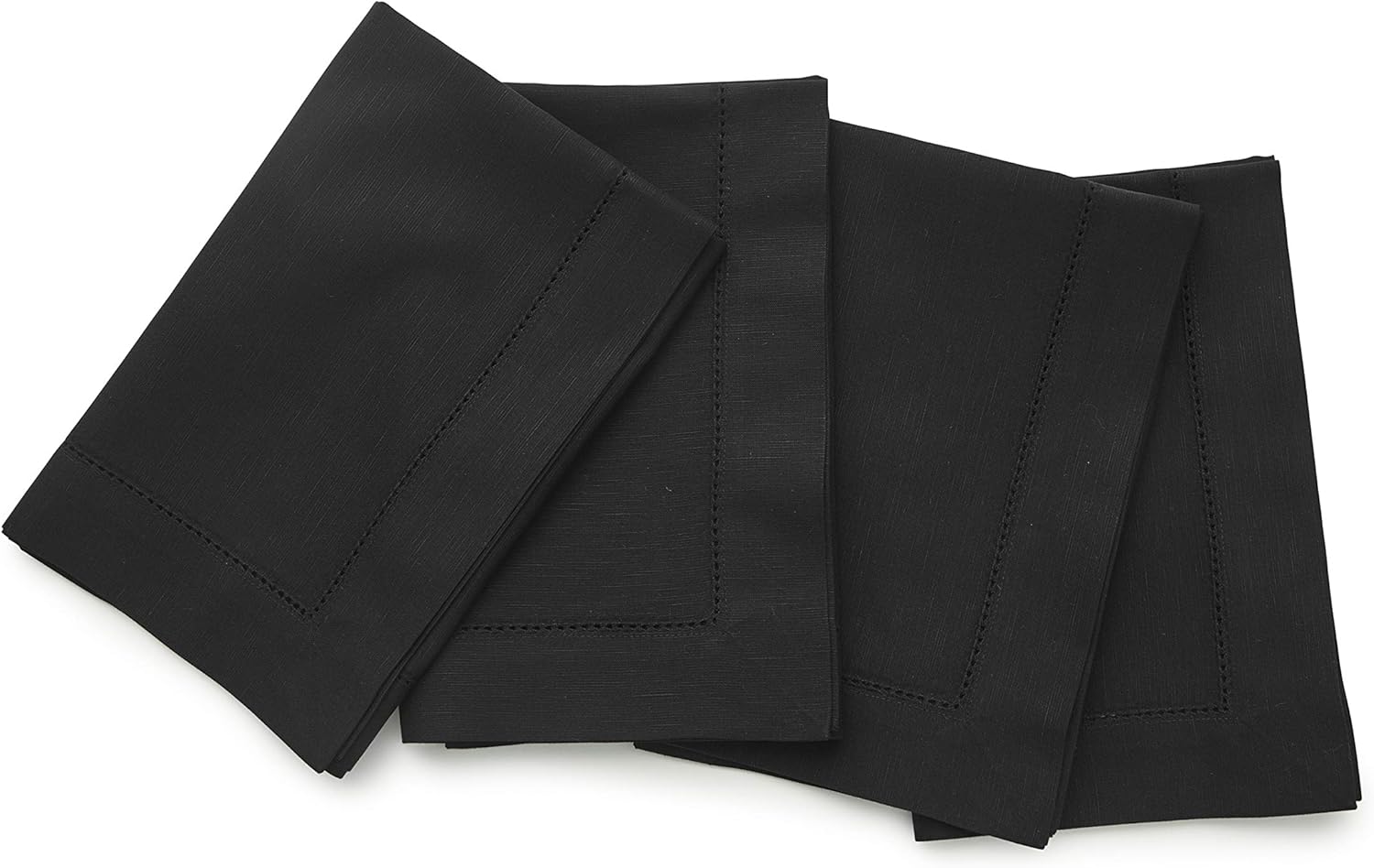 Elegant Black Napkins Set of 4 for Holiday Table Settings
