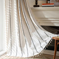 Boho Curtains 108 in Long Semi Blackout Panel - Embroidered Tassel