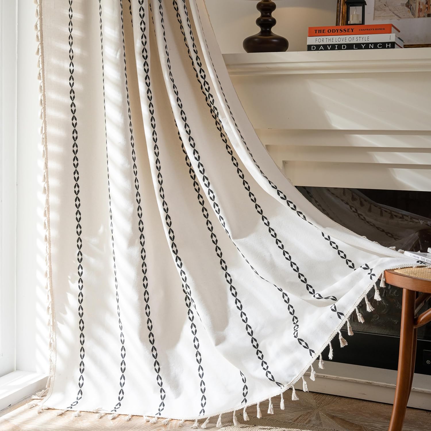 Bohemian Drape Curtains 108 Inches Long for Stylish Decor