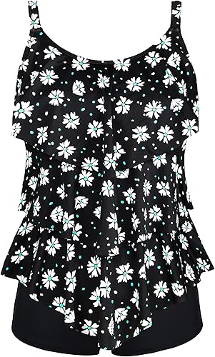 Septangle Women's Tankini Swimsuit Two Pieces Set for Summer Fun