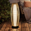 Grand patio Floor Lamp Outdoor Solar Wicker Lantern - Weather