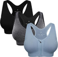 WANAYOU Women's Zip Front Sports Bra for Active Lifestyle