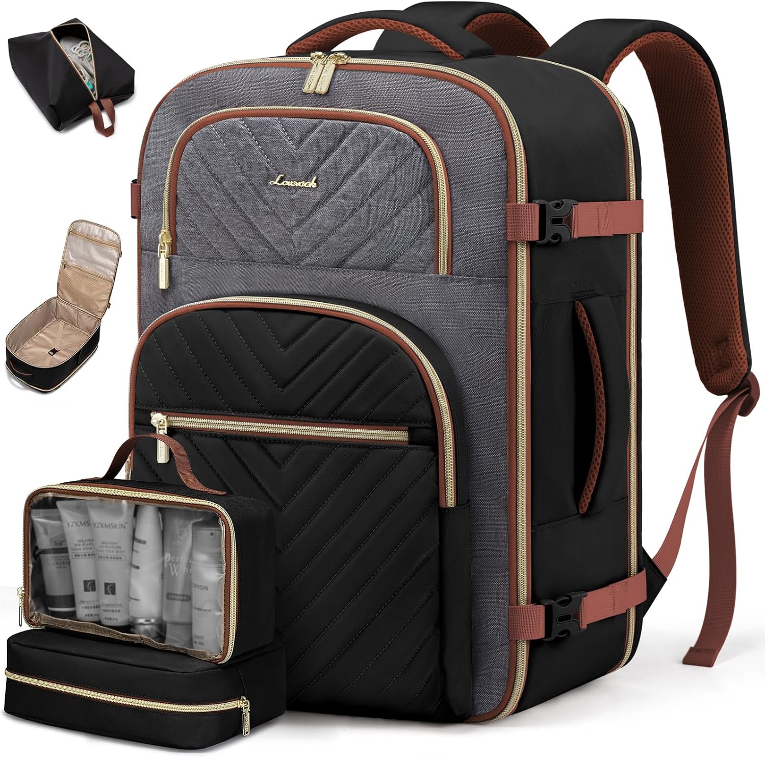 LOVEVOOK Travel Backpack 40L - Flight Approved Carry On Bag