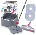 True Clean Spin Mop & Bucket System - Dual Compartment Hygienic Mop