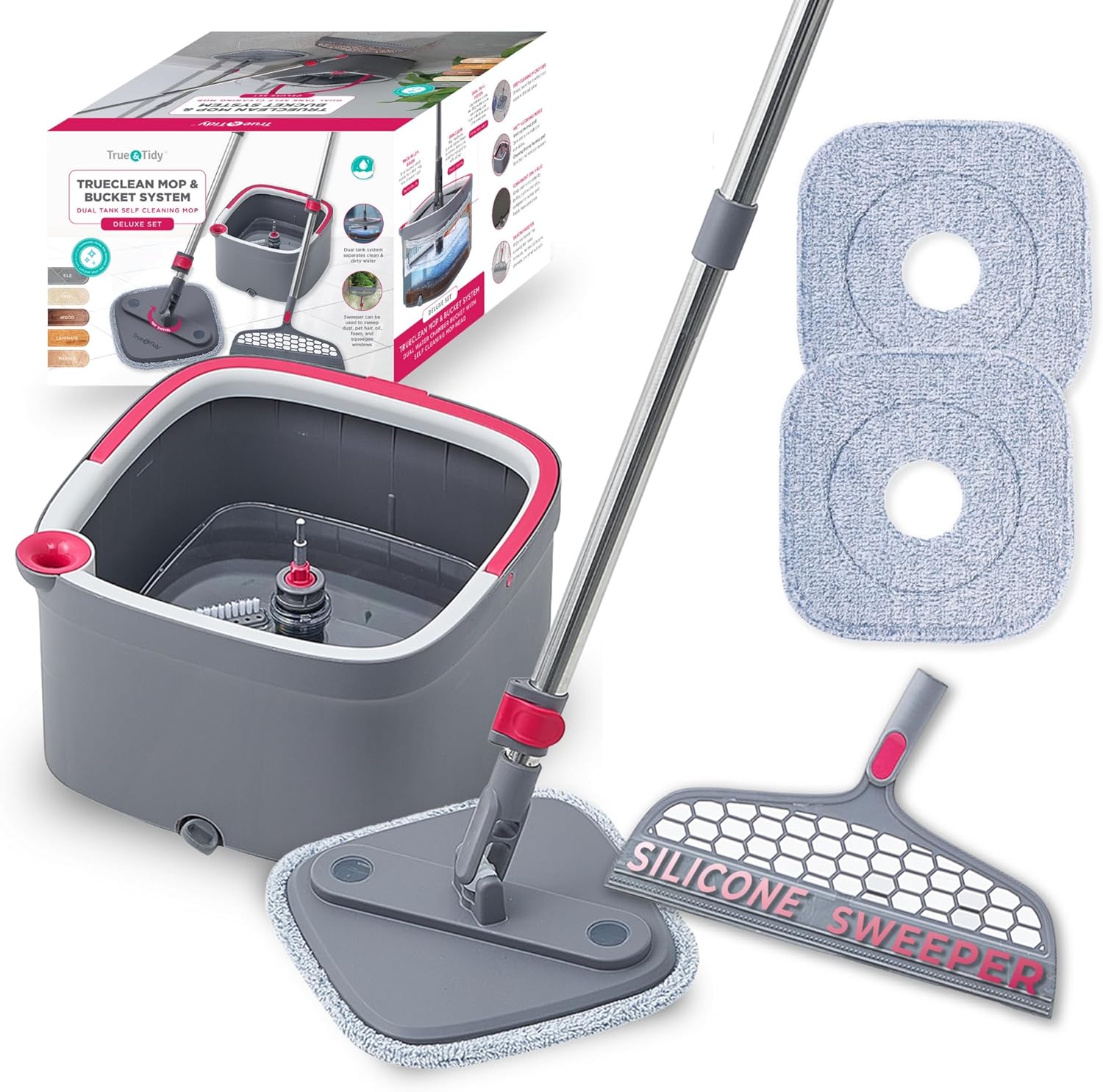 True Clean Spin Mop & Bucket System for Effortless Cleaning