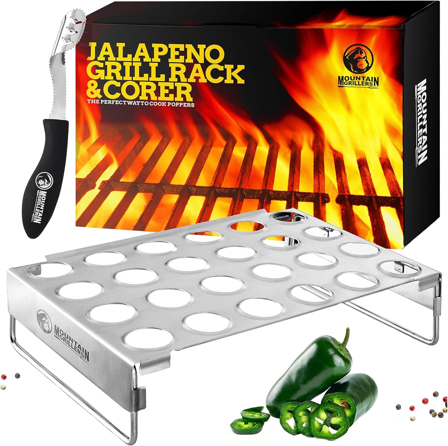 MOUNTAIN GRILLERS Jalapeno Popper Holder for Perfect Grilling
