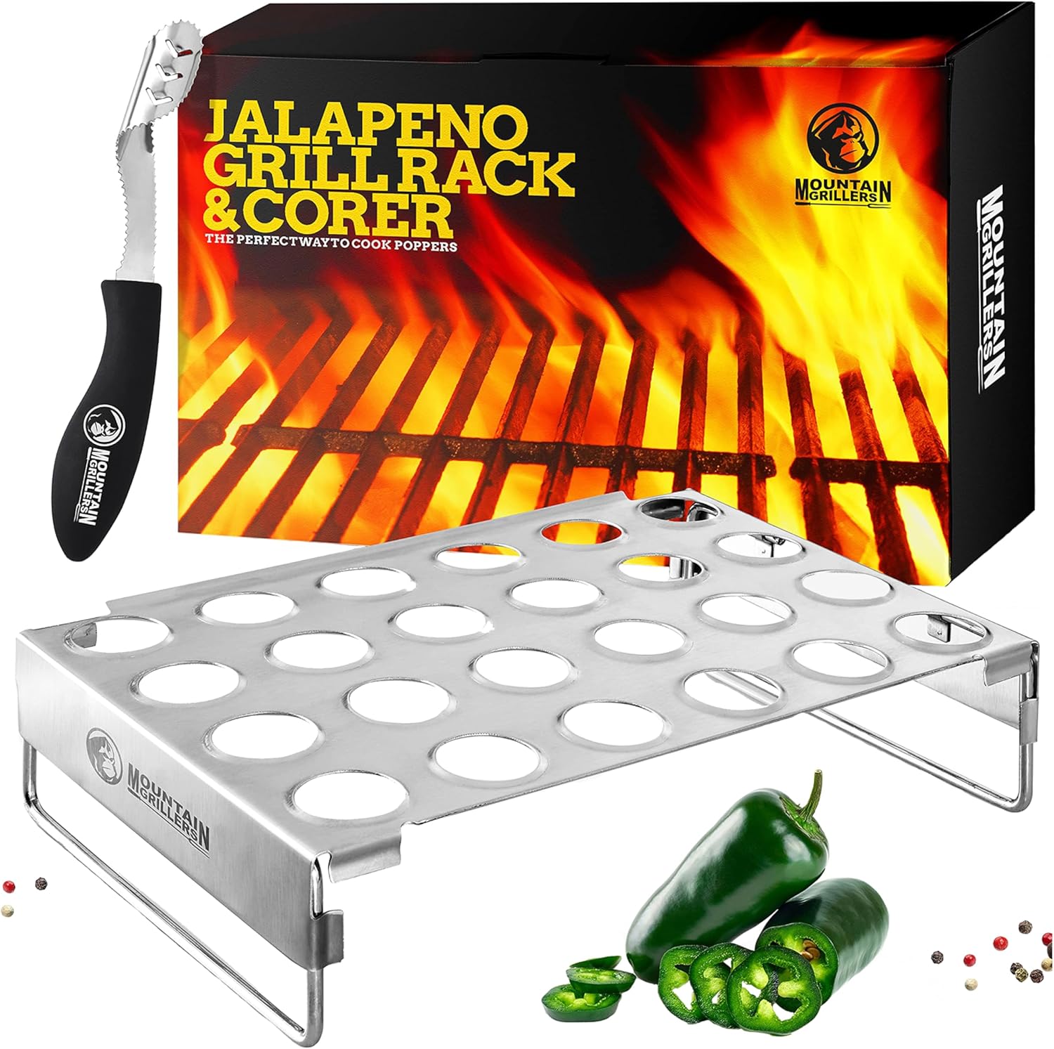MOUNTAIN GRILLERS Jalapeno Popper Holder for Perfect Grilling