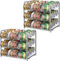 Can Organizer for Pantry Stackable 2 Pack - Space-Saving Can Rack