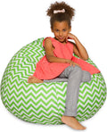 Posh Beanbags Bean Bag Chair Large 38in Chevron Green and White