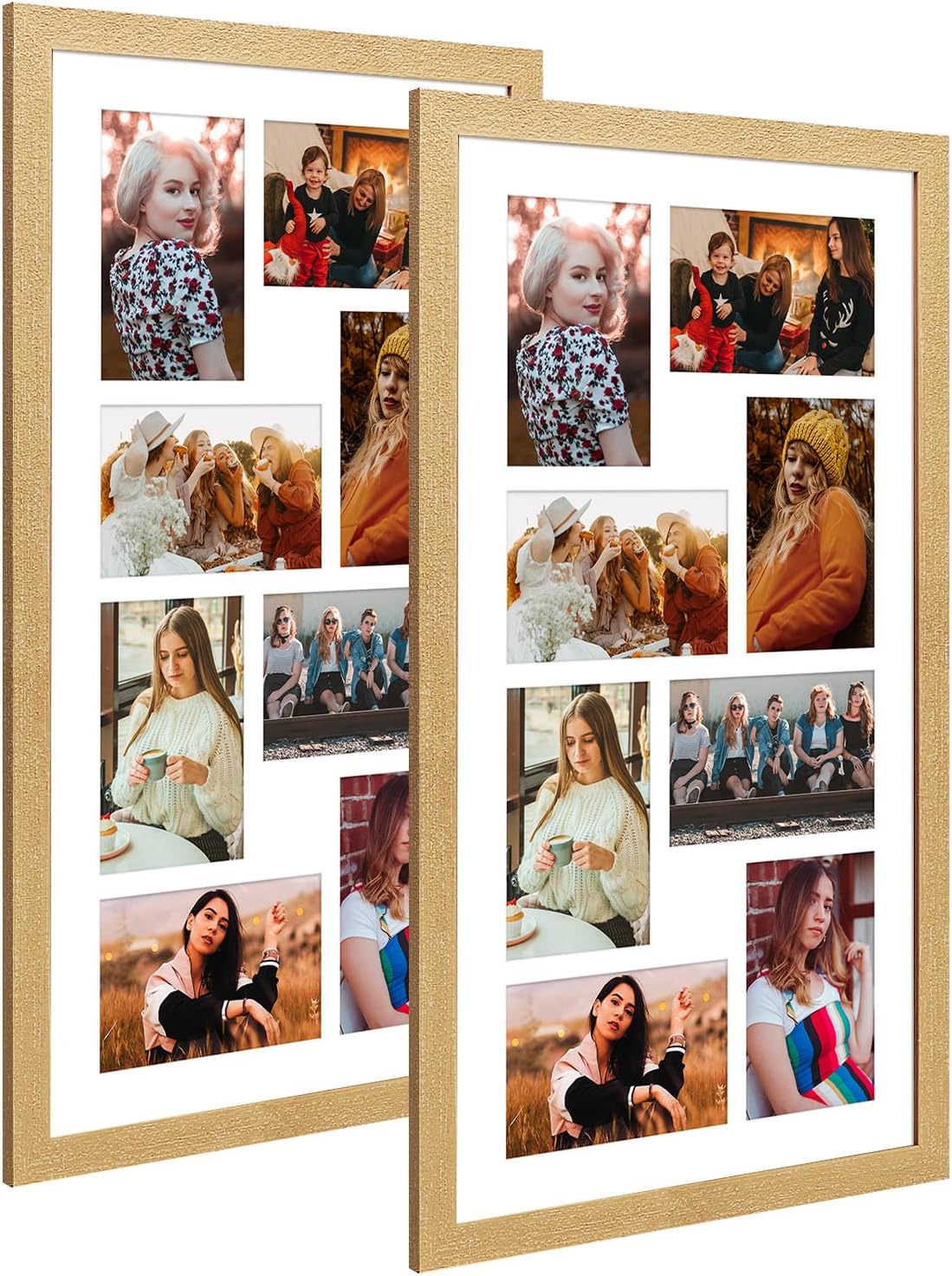 11.8x21.8 Collage Frame with 8 Openings for 4X6 Pictures