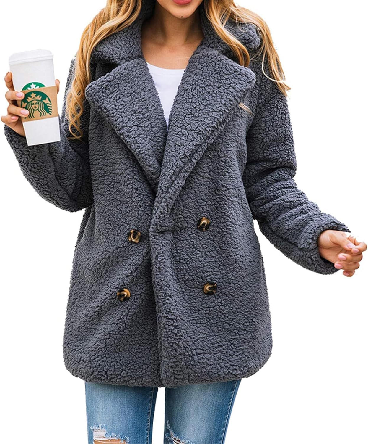 PRETTYGARDEN Women's Sherpa Fleece Oversized Winter Coat