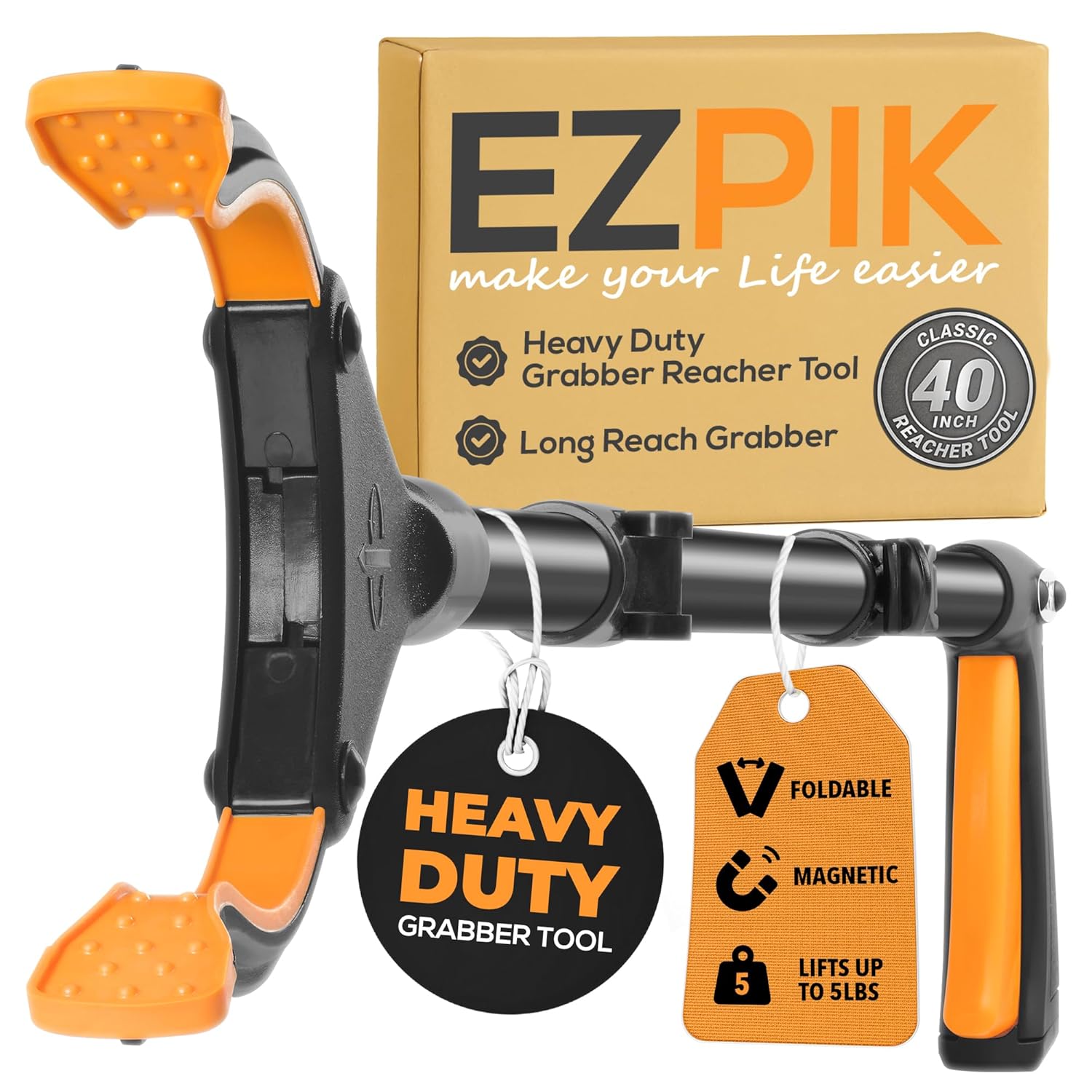 EZPIK Classic 40in Flexible Folding Grabber Tool for Seniors