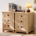 18 in Farmhouse Night Stands Set of 2 with 3 Drawers