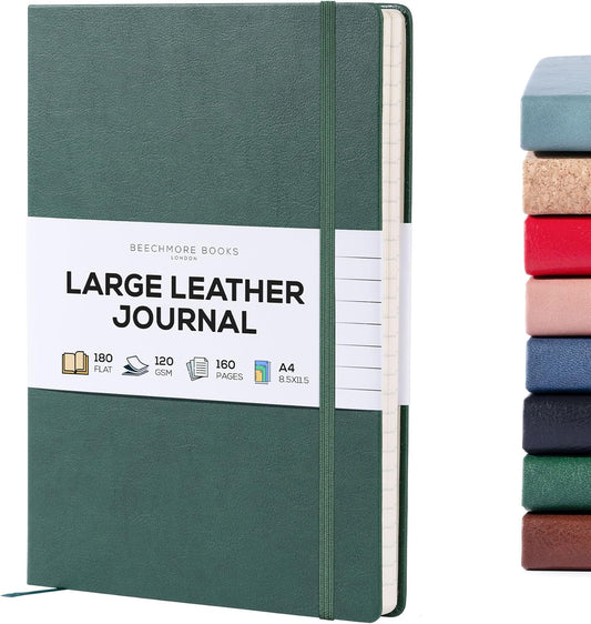 BEECHMORE BOOKS A4 Leather Journal for Work & Writing
