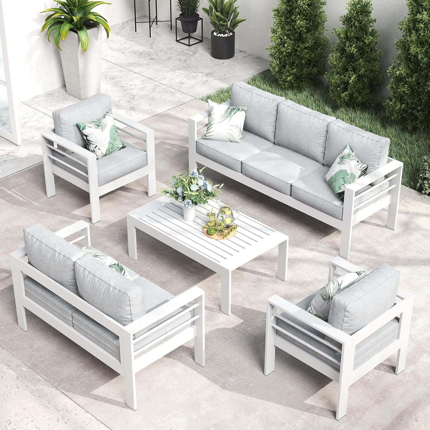 LayinSun Outdoor Aluminum Furniture Set for Modern Patios