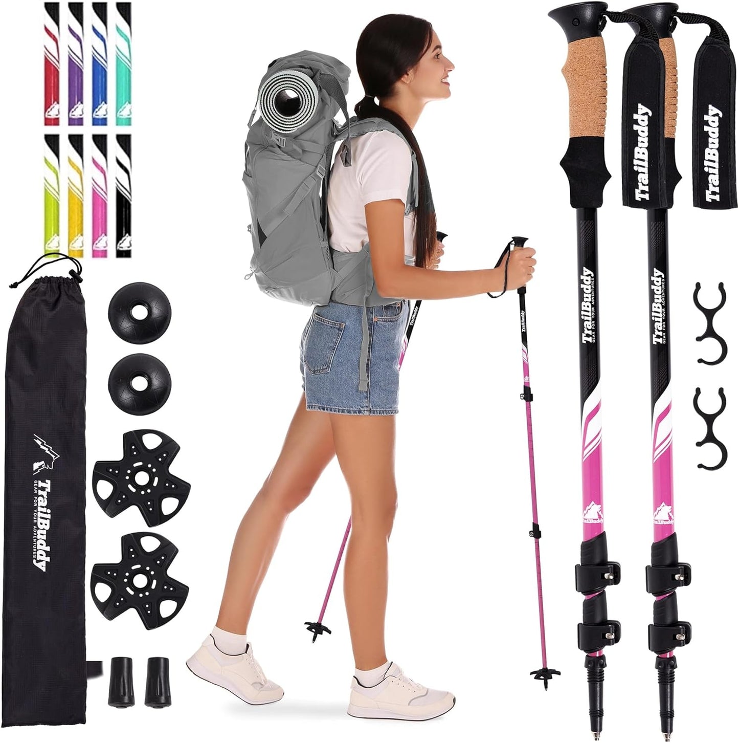 Ultra-Light Trekking Poles - Enhanced Stability for Hiking