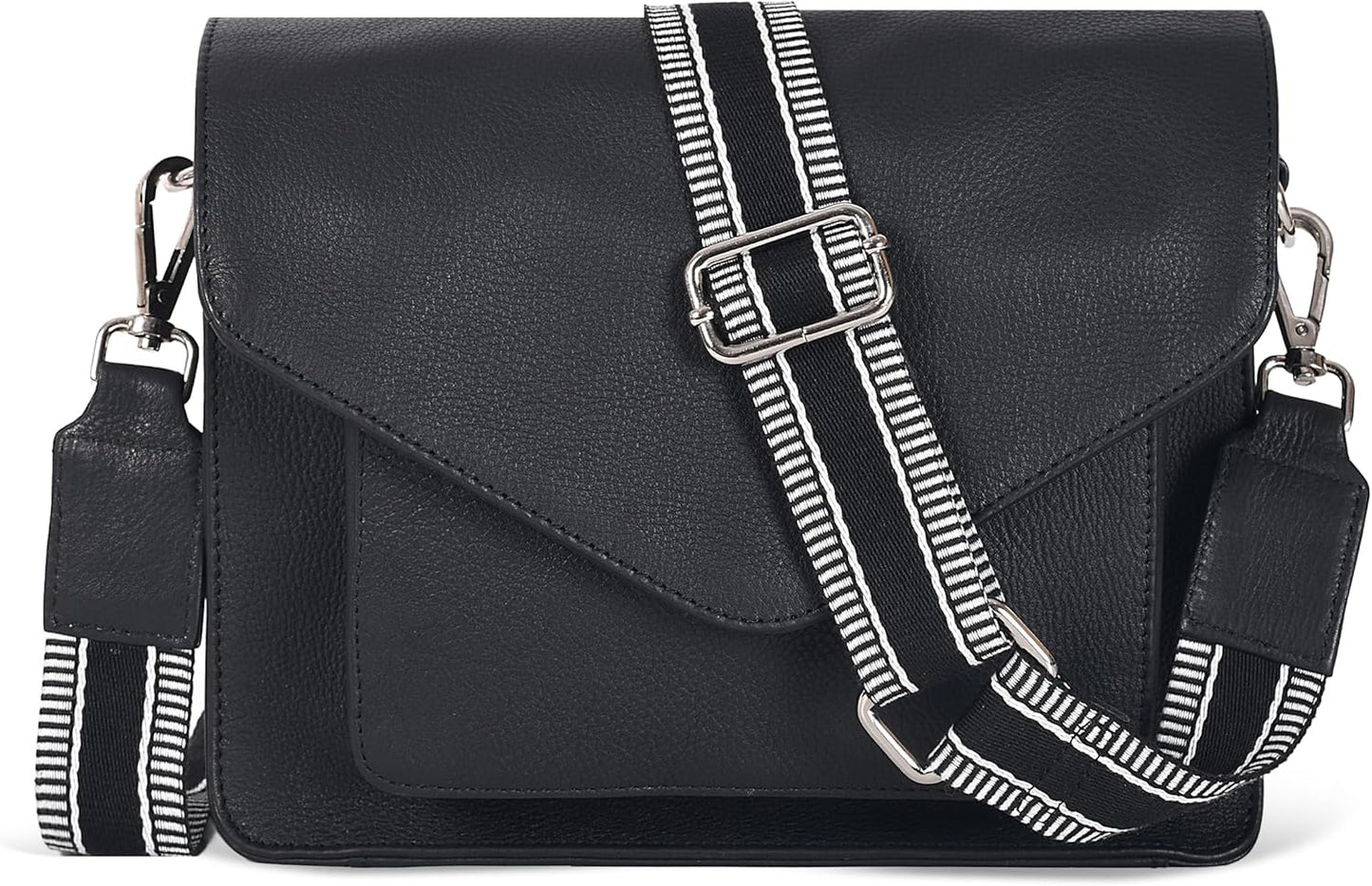 Genuine Leather Crossbody Handbag with Adjustable Strap for Women