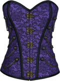 Charmian Women's Spiral Steel Boned Steampunk Gothic Bustier Corset 12