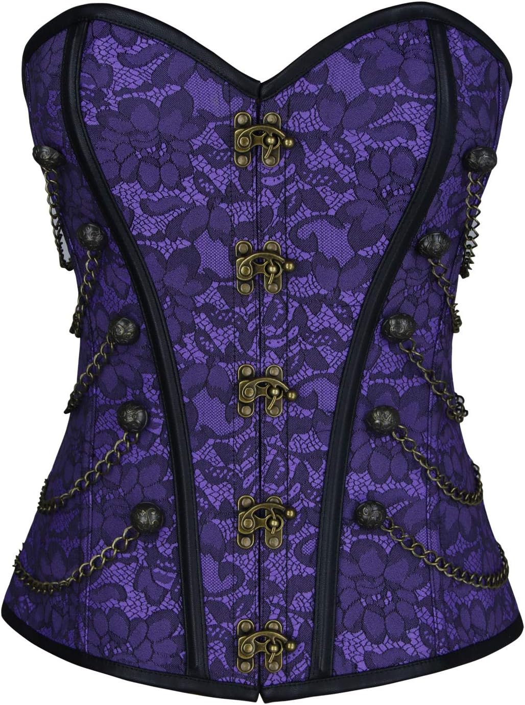 Charmian Women's Spiral Steel Boned Gothic Corset for Elegance