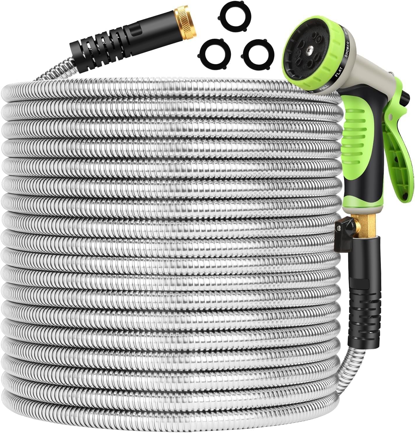 Metal Garden Hose 75ft Flexible Stainless Steel Heavy Duty