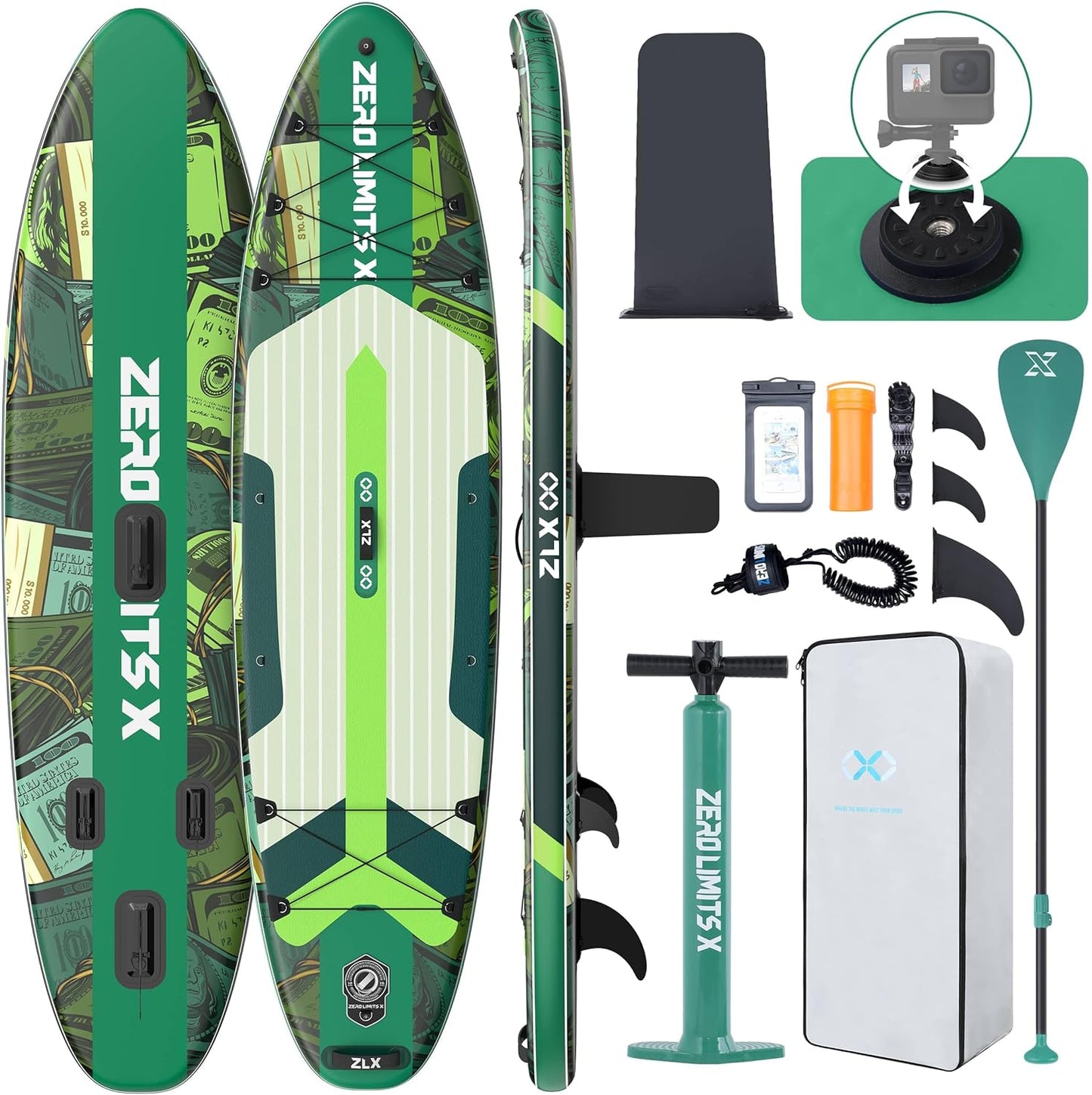 ZLX Inflatable Stand Up Paddle Board for All Skill Levels