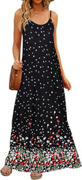 Women's Summer Maxi Dress Casual V-Neck Sleeveless Bohemian - Flowy
