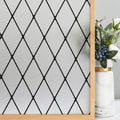 Frosted Black Lattice Window Film 23.6x118 in - Privacy & Heat Control
