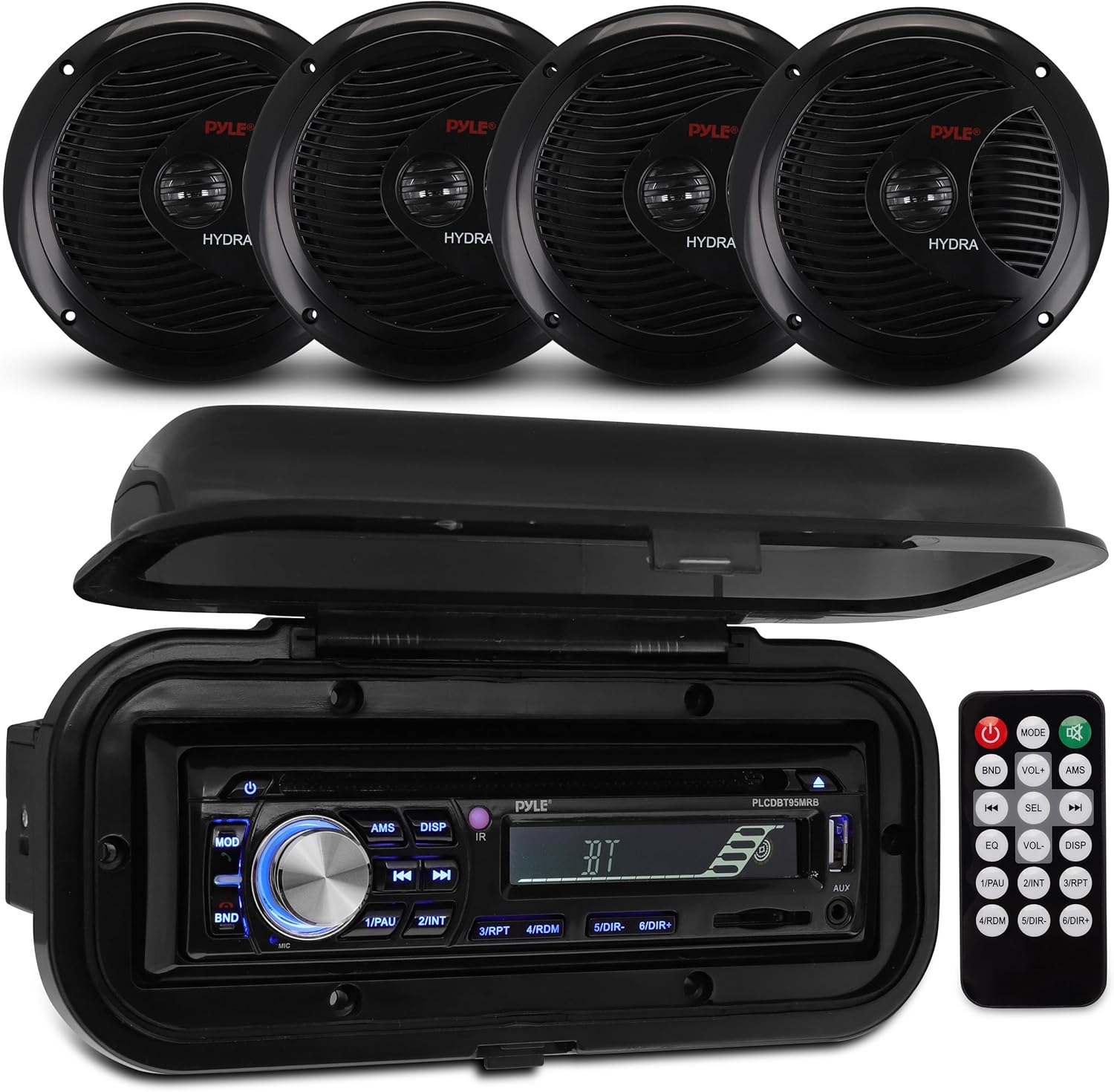 Pyle Marine Bluetooth Stereo Kit - Hands-Free Calling, Waterproof Speakers