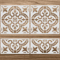 Reusable Tile Stencil Floor 18 x 18 in Mandala Style - 4 Piece Set