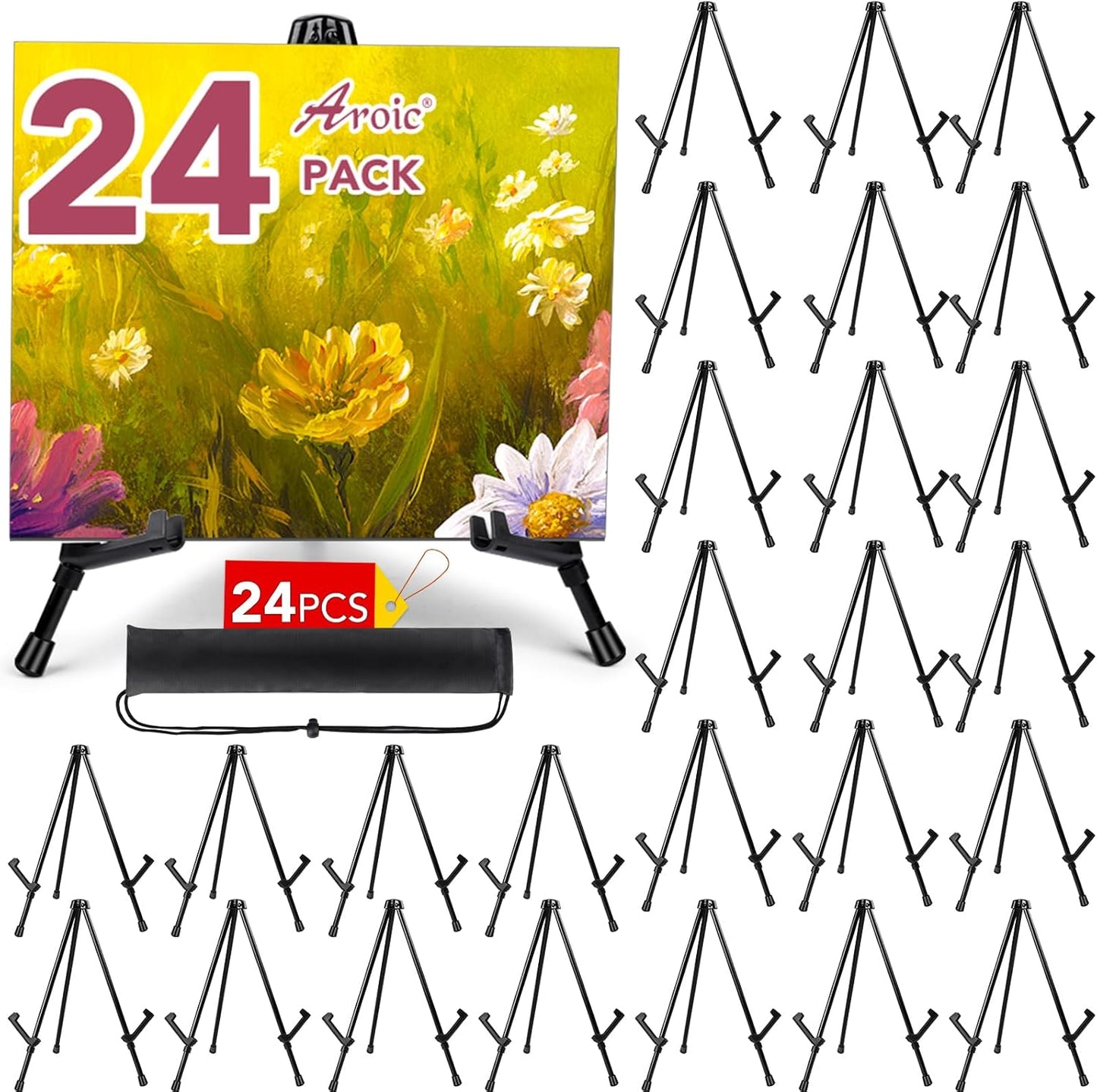 Adjustable Portable 14in Tabletop Easels for Display and Art