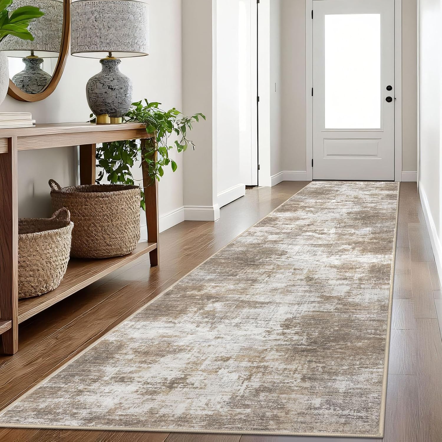 IOHOUZE Abstract Runner Rug 3x16 Ft for Hallways and Kitchens