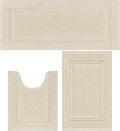 Soft Fluffy Bathroom Runner Rugs Set of 3 - Absorbent Non Slip Bath