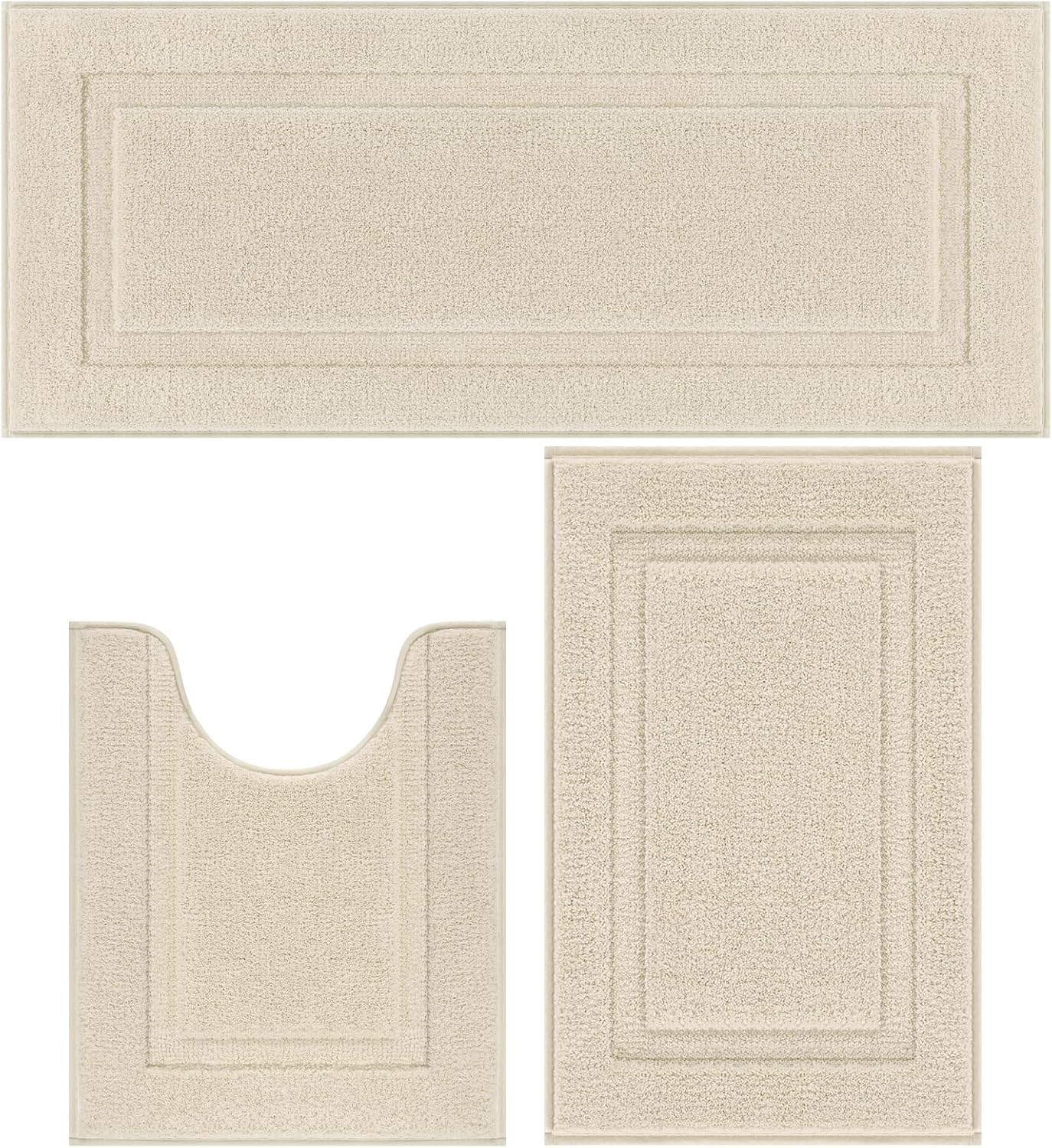 Soft Fluffy Bathroom Runner Rugs Set of 3 for Comfort and Safety