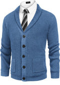 COOFANDY Men's Shawl Collar Cardigan Sweater - Slim Cable Knit Fit