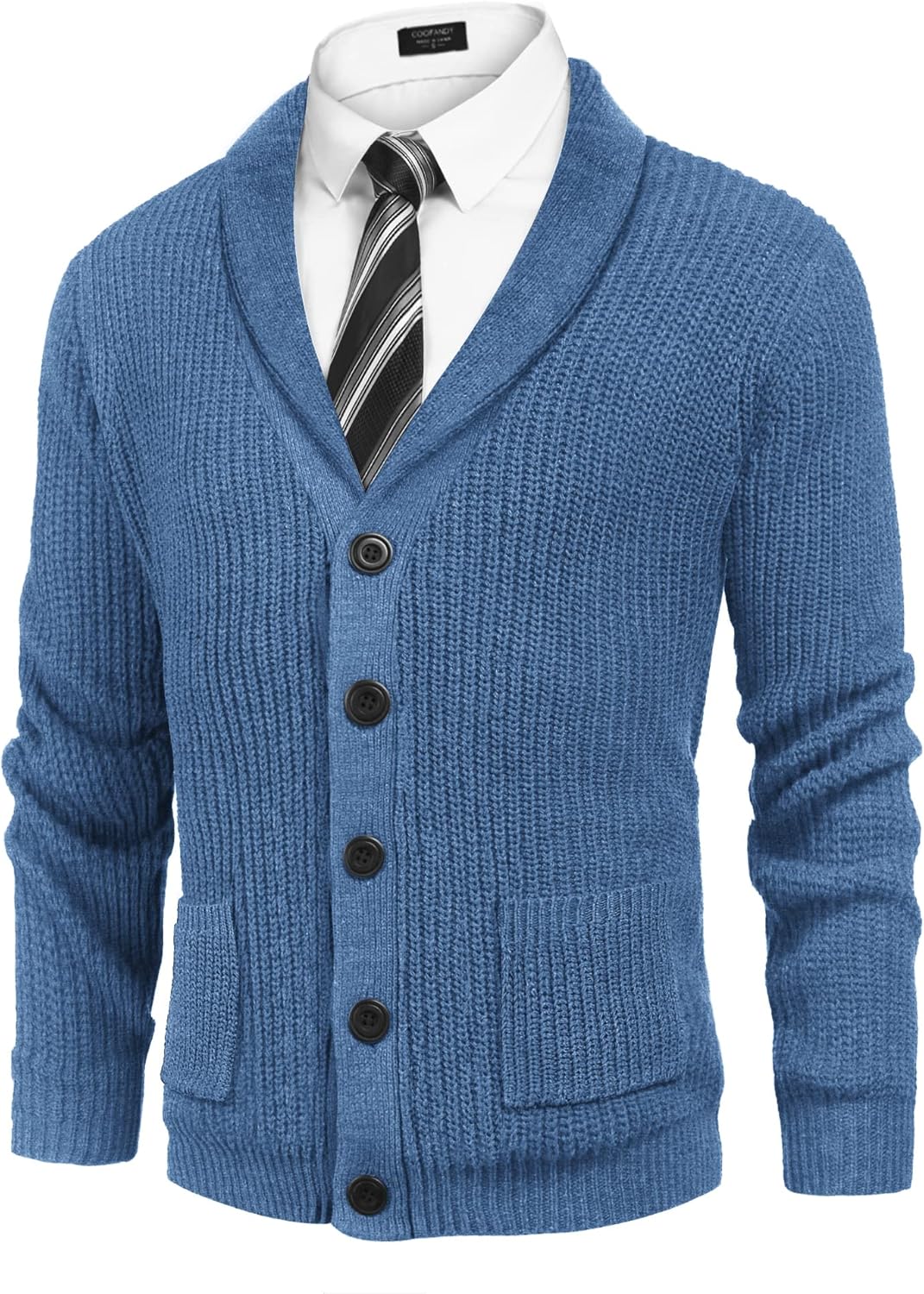 COOFANDY Men's Shawl Collar Cardigan Sweater for Stylish Comfort
