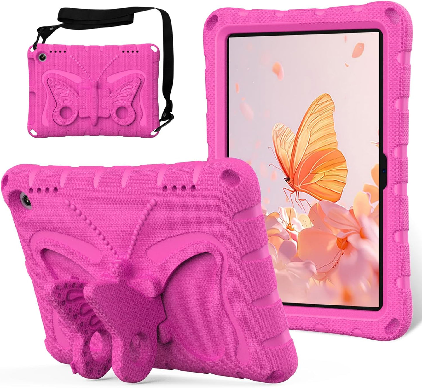 Kindle Fire HD8 Kids Case with Butterfly Wings Kickstand Design
