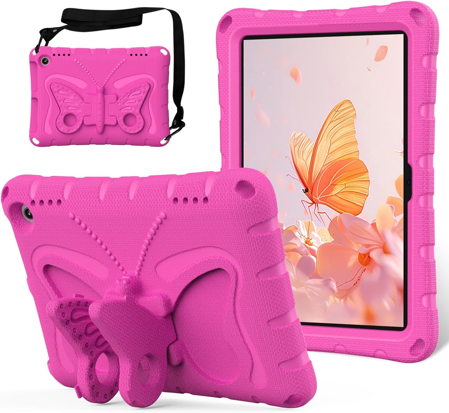 Kindle Fire HD8 Kids Case with Butterfly Wings Kickstand Design