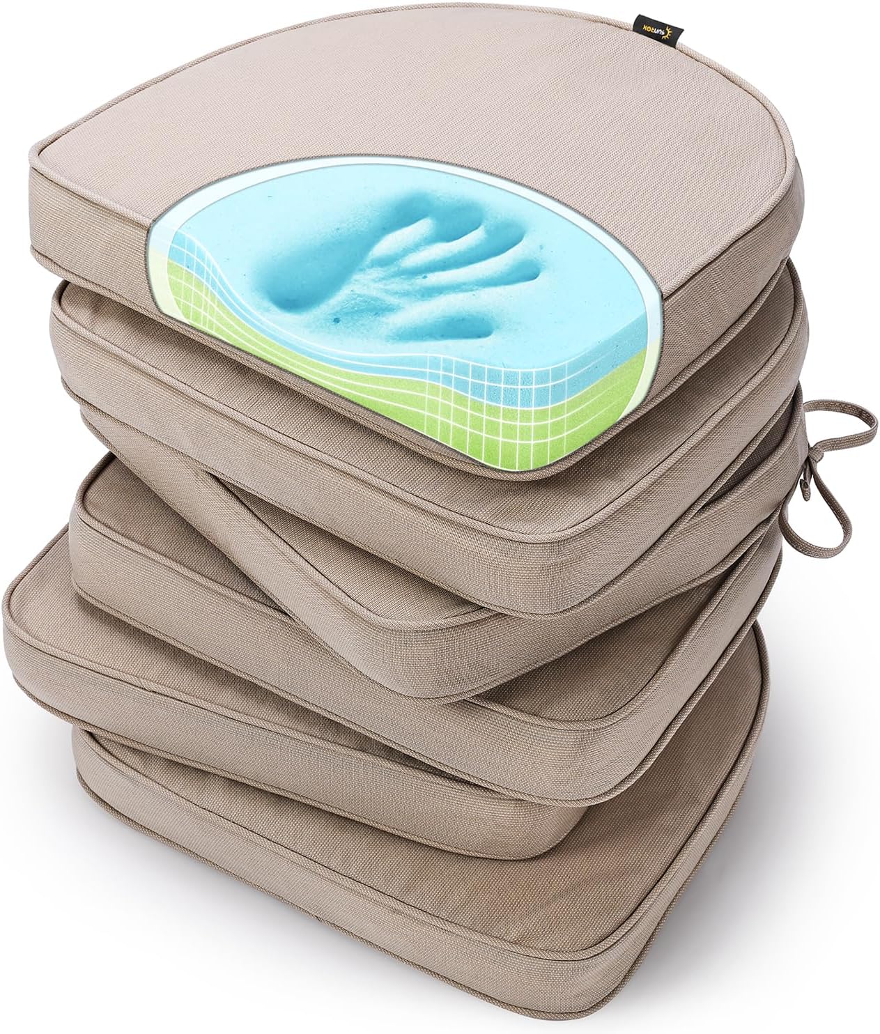 SUNROX Gel Memory Foam Chair Cushions for Indoor and Outdoor Use