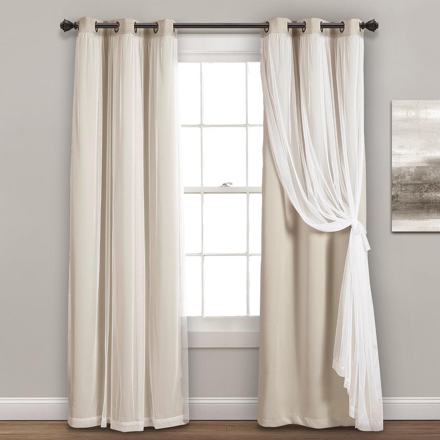 Elegant Grommet Blackout Curtains, Wheat, 38x84
