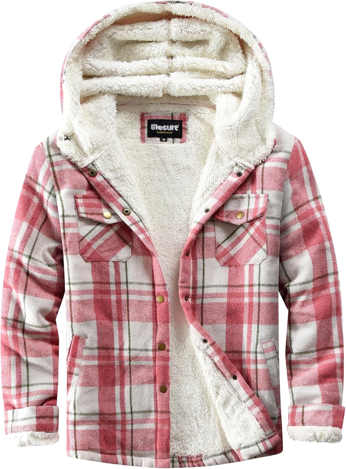Elesuit Women's Fleece Flannel Jacket for Cozy Fall Days