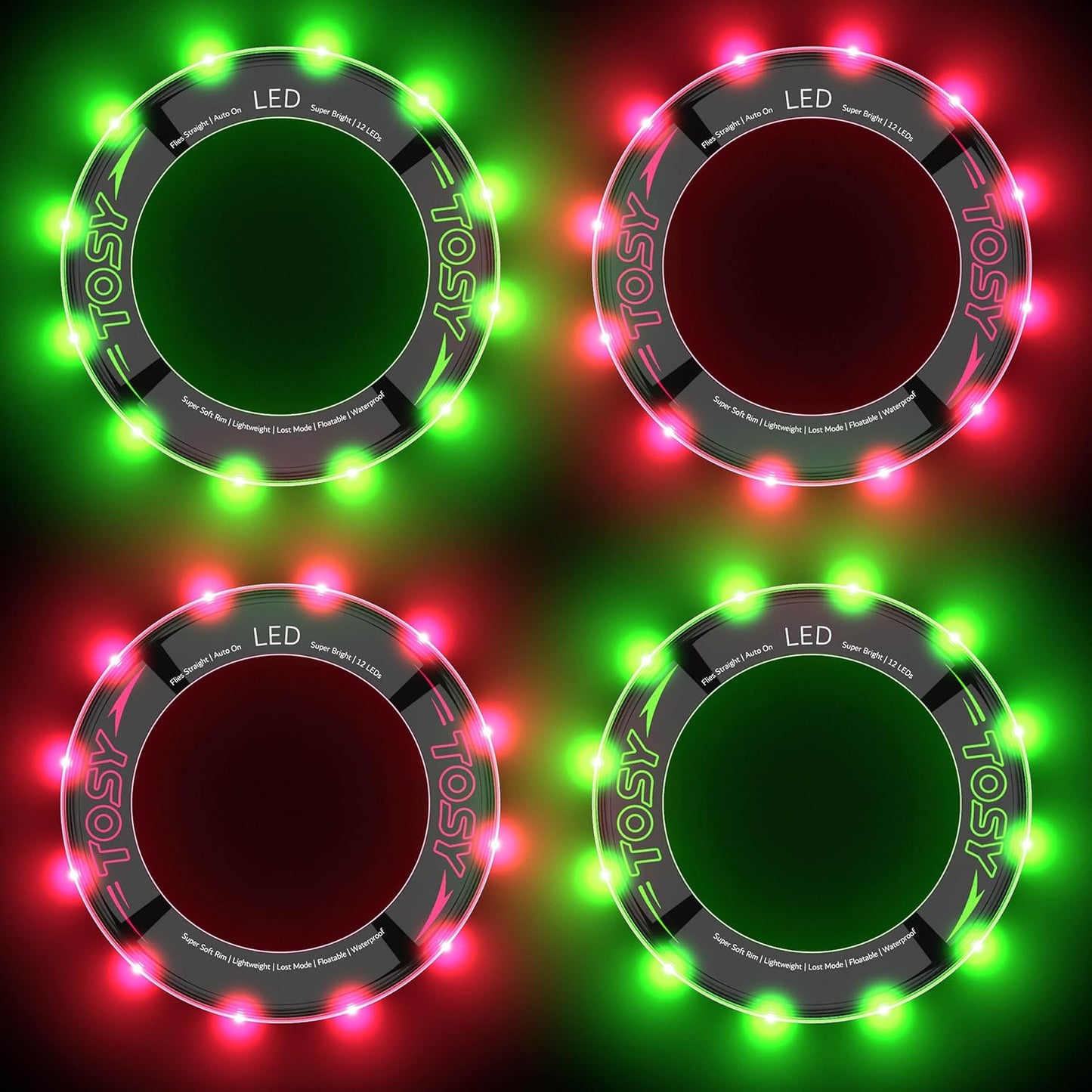 TOSY Flying Rings - 12 LEDs Super Bright