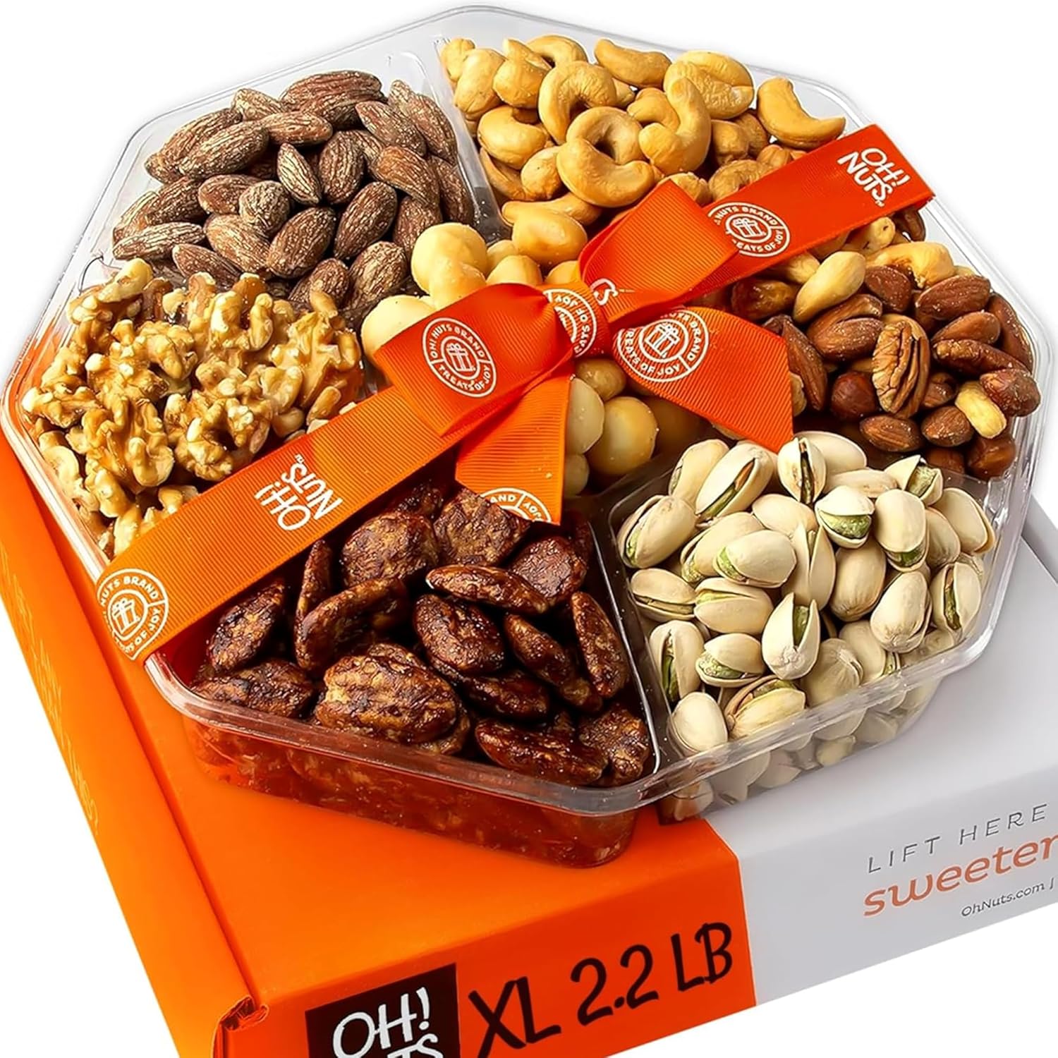 Delicious 2.2 LB Gift Basket of Premium Assorted Nuts for All
