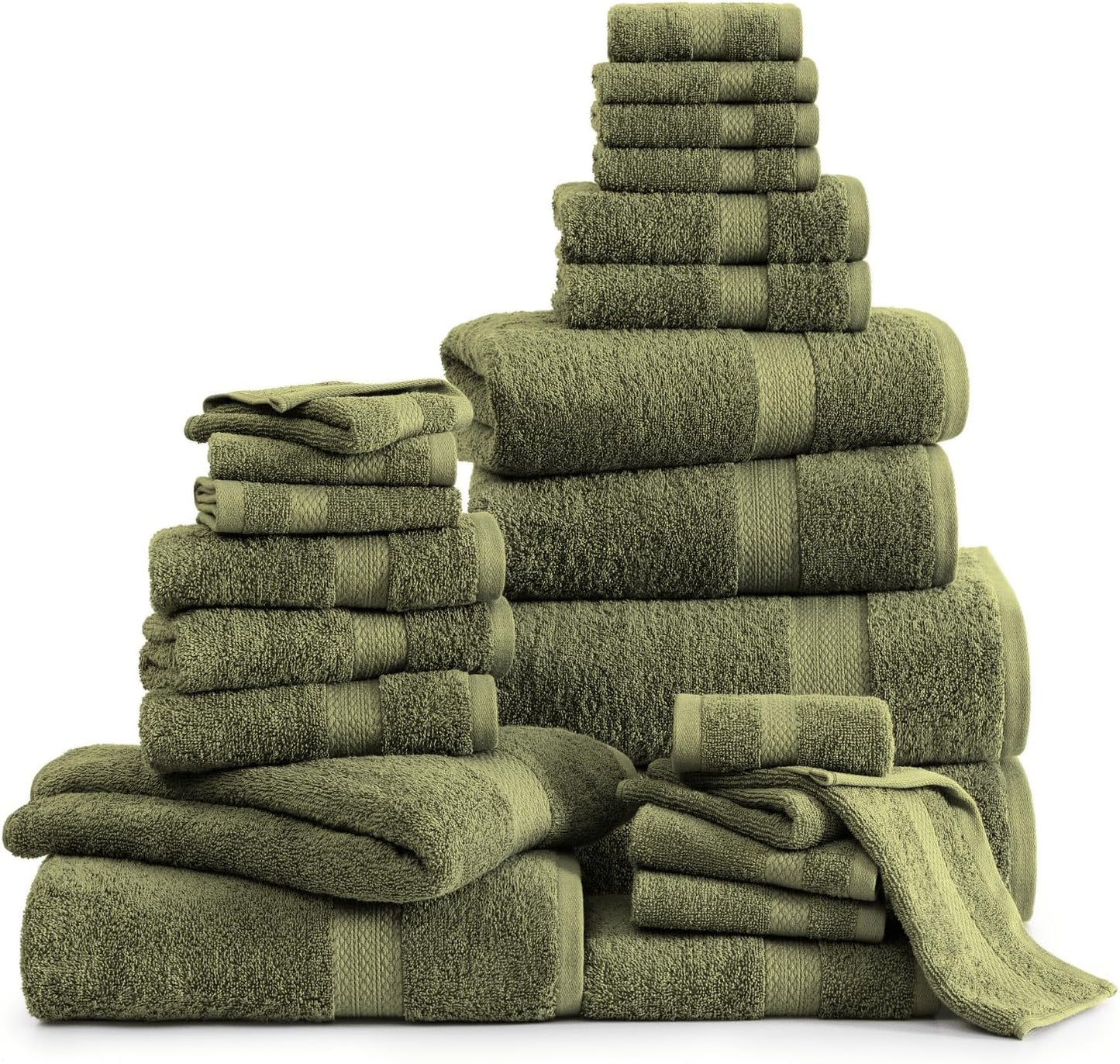 100% Cotton Towel Set for Bathroom - Plush & Ultra Soft 24 Pcs