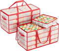 Christmas Ornament Storage Boxes Set of 2 - Holds 256 Balls, Easy