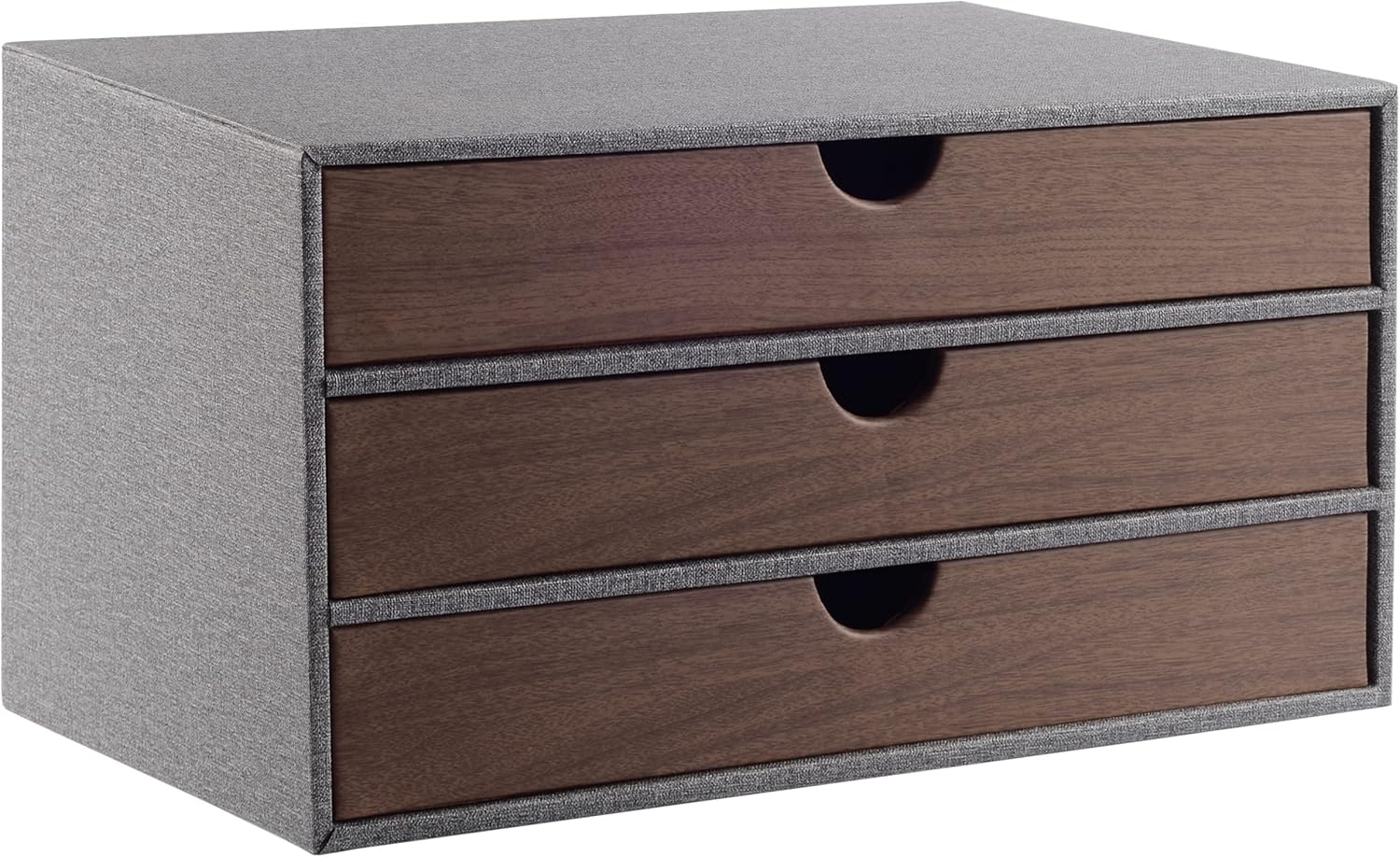 Cloth-effect Faux Leather Desk Organizer with 3 Drawers for Office