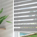 Cordless Zebra Blinds Grey 33in x 75in - Dual Layer Light Control