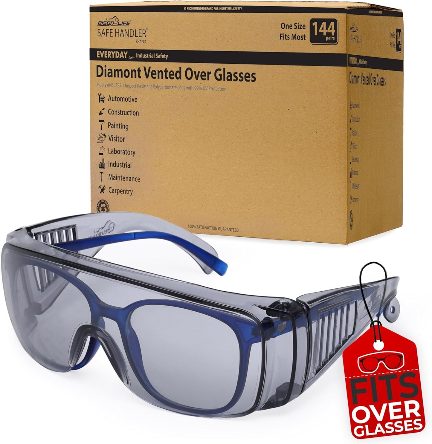 BISON LIFE Diamont Vented Over Glasses Safety Glasses Review