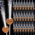 50 Pcs Heart Shaped LED Fiber Optic Wands - Wedding Glow Sticks