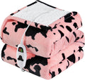 Cow Print Heated Electric Blanket Throw 50x60 - Cozy Highland Cow