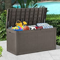 100 Gallon Large Deck Box Outdoor Storage Box - Waterproof Bench